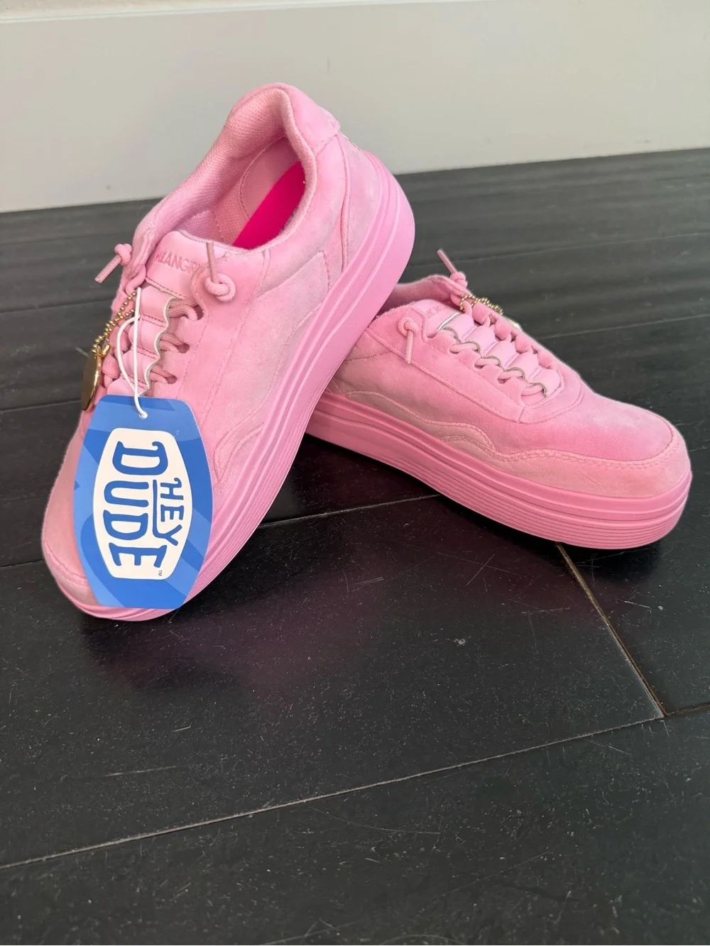 New HEYDUDE x Mean Girls Hudson Lift Cool Mom Pink Platform Sneakers